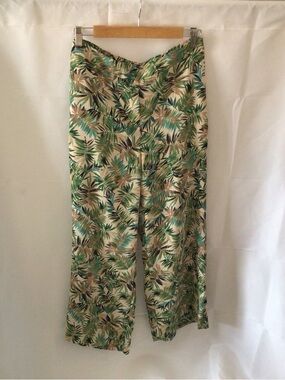 J Jill Tall Tropical Leaf Print Wide-Leg Pants